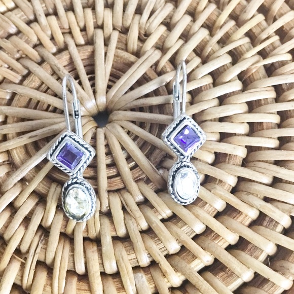Brighton Jewelry - Brighton Dangling Earrings Silver Purple